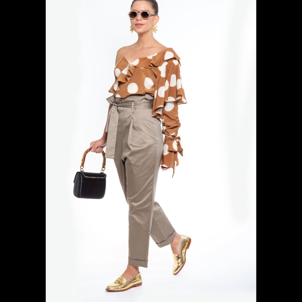 High waist pants with belt